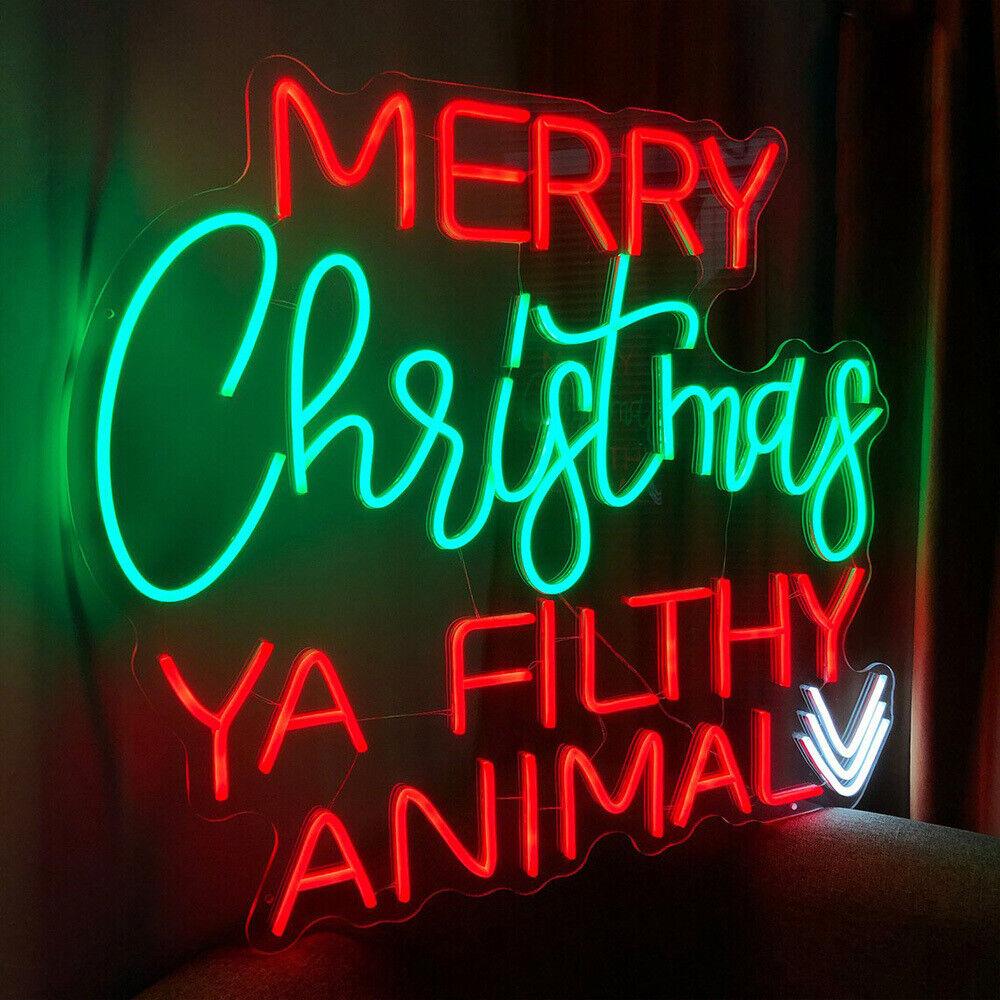 HDJSign - Merry Christmas Ya Filthy Animal Holiday Neon Sign HDJ Sign