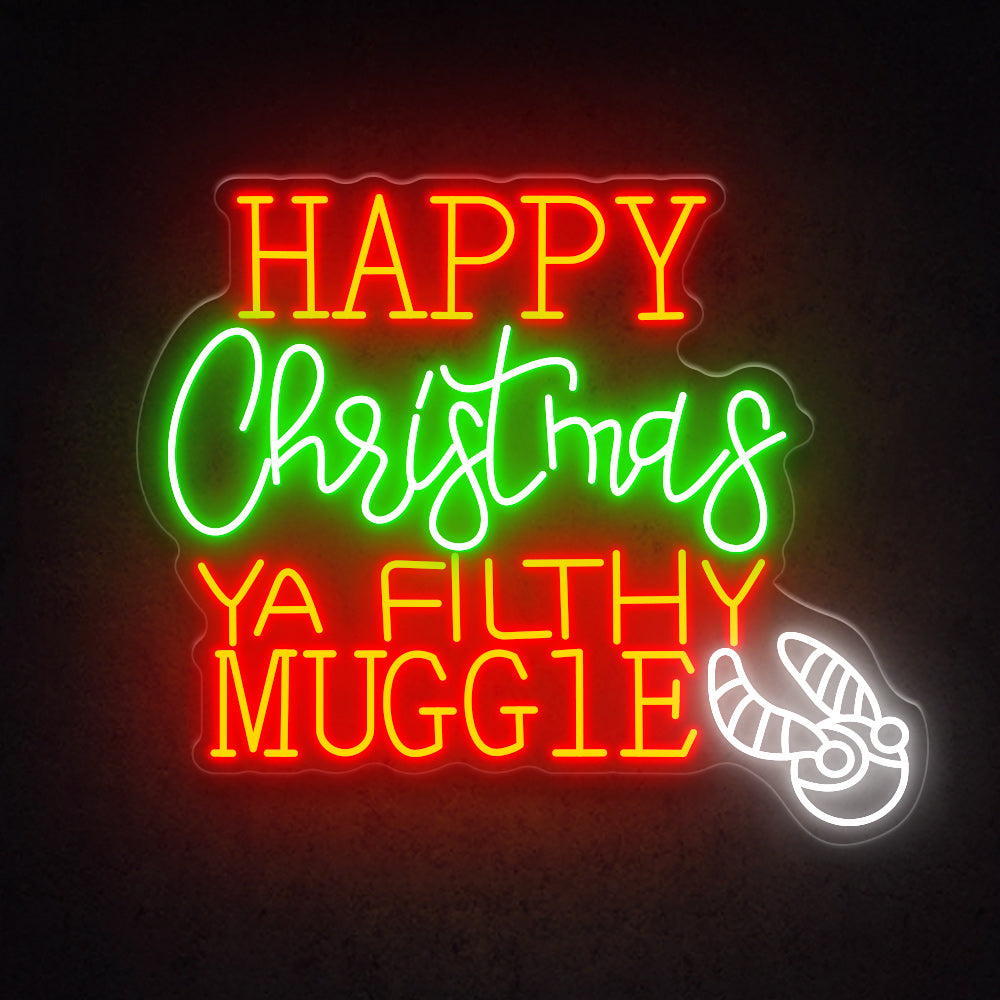 HDJSign - Merry Christmas Ya Filthy Muggle Holiday Neon Sign HDJ Sign