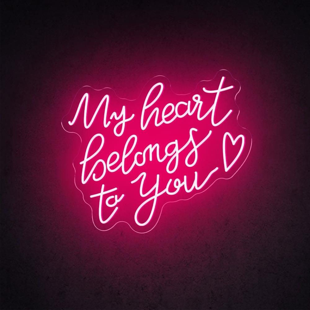 HDJSign - My Heart Belongs to You Wedding Neon Sign HDJ Sign