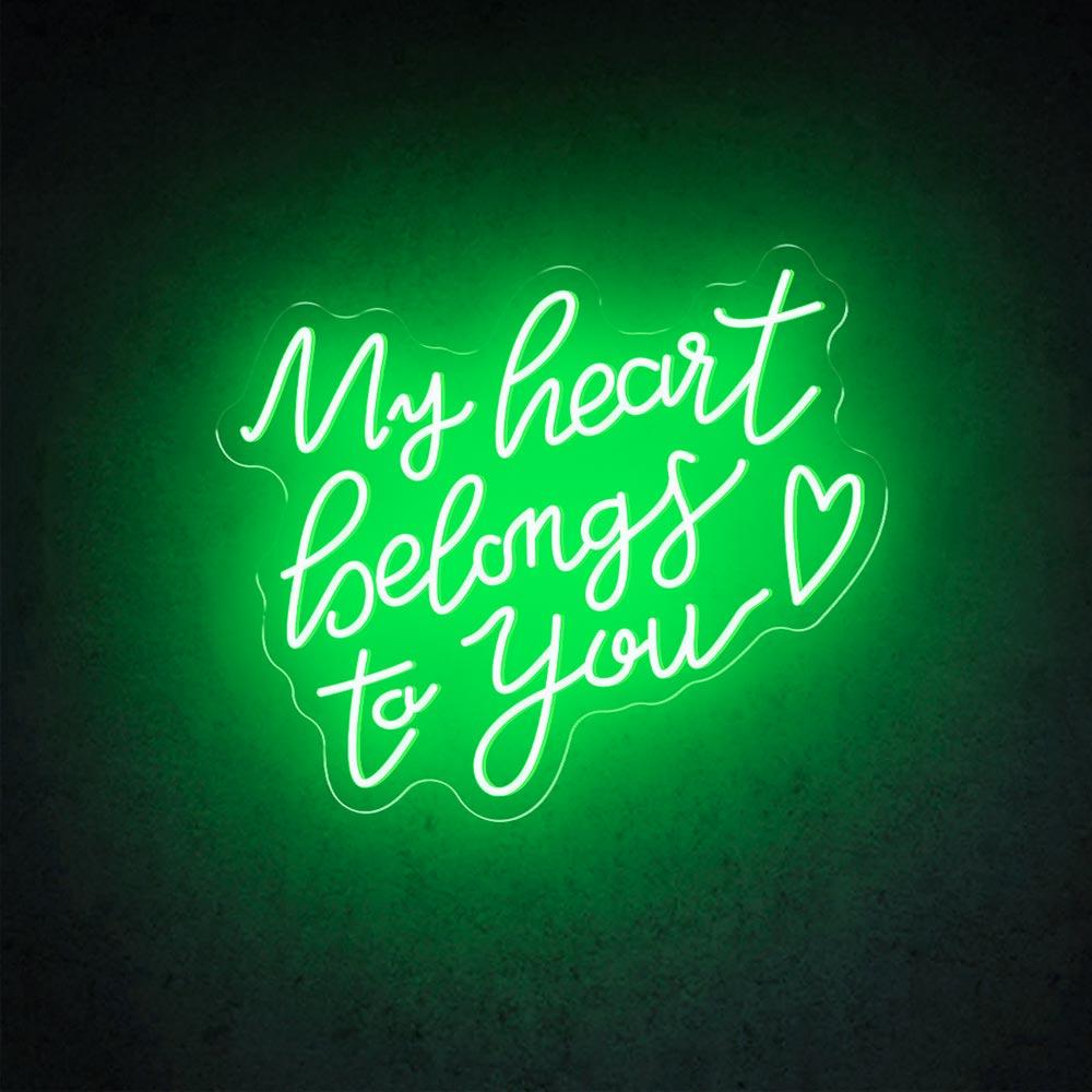 HDJSign - My Heart Belongs to You Wedding Neon Sign HDJ Sign