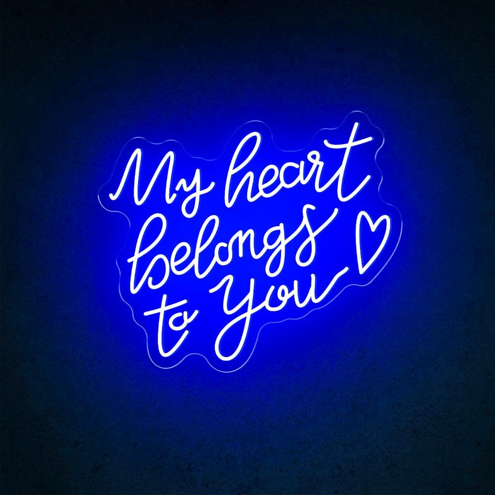 HDJSign - My Heart Belongs to You Wedding Neon Sign HDJ Sign