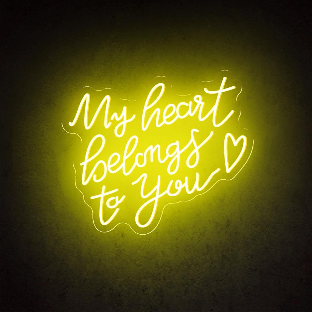 HDJSign - My Heart Belongs to You Wedding Neon Sign HDJ Sign