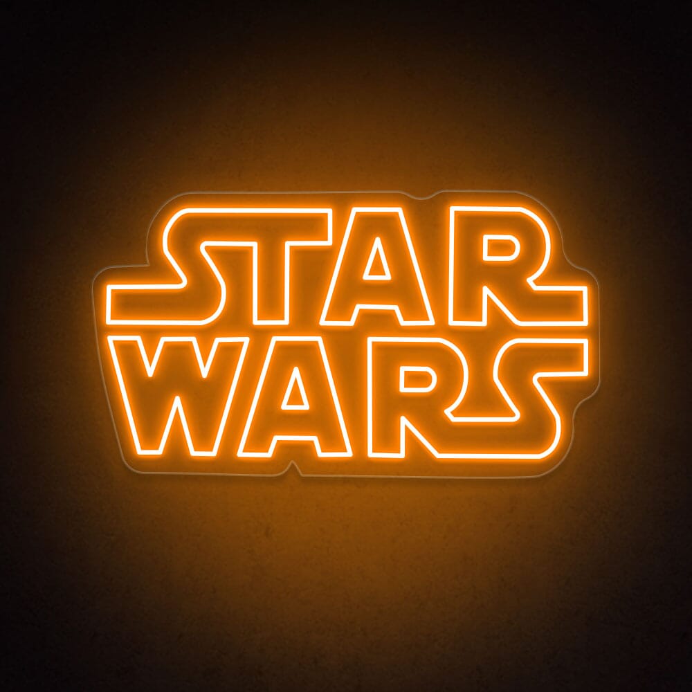 HDJSign - Star Wars Logo Neon Sign Logo Logo Orange 20" x 11" 