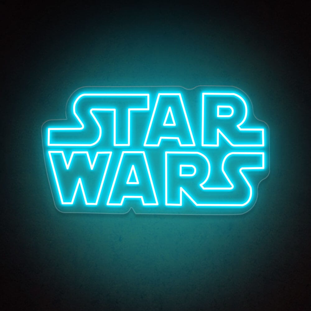 HDJSign - Star Wars Logo Neon Sign Logo Logo Ice Blue 20" x 11" 