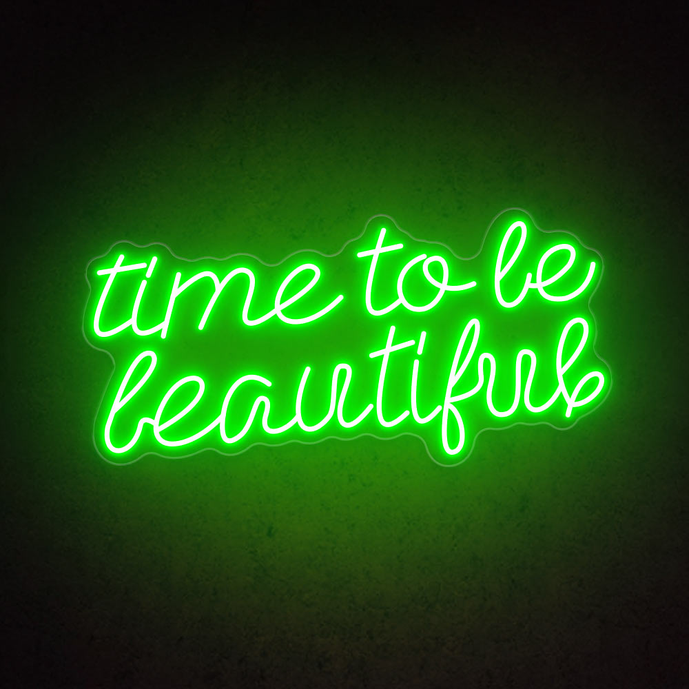 HDJSign - Time to Be Beautiful Salon Neon Sign HDJ Sign