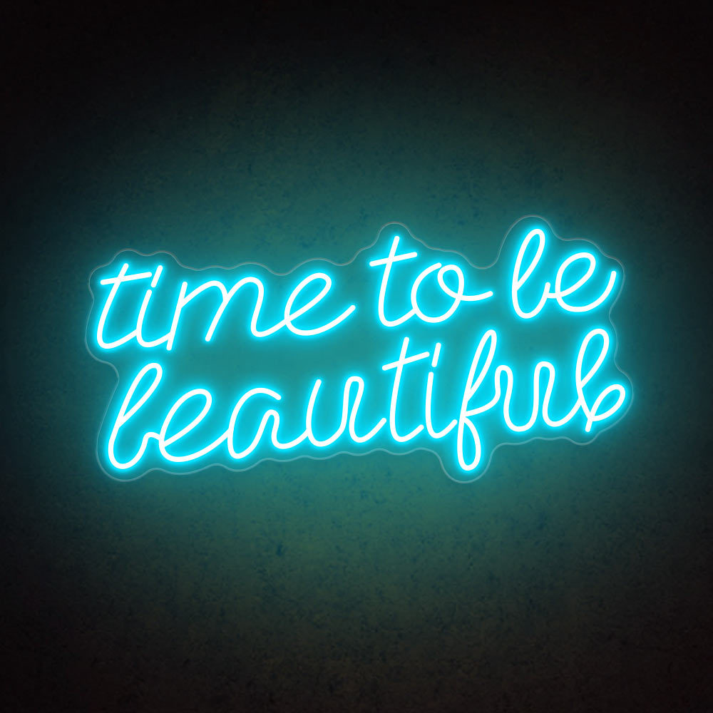 HDJSign - Time to Be Beautiful Salon Neon Sign HDJ Sign