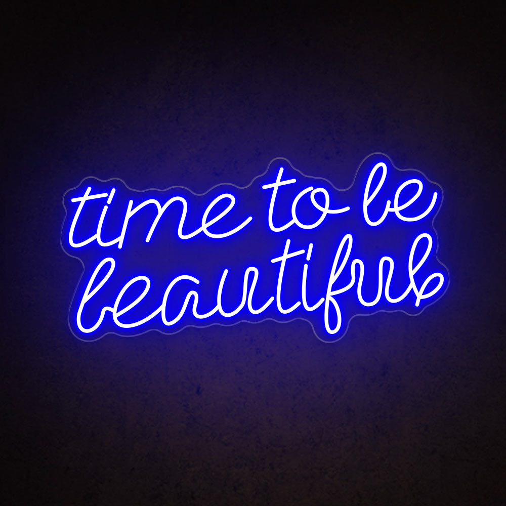 HDJSign - Time to Be Beautiful Salon Neon Sign HDJ Sign