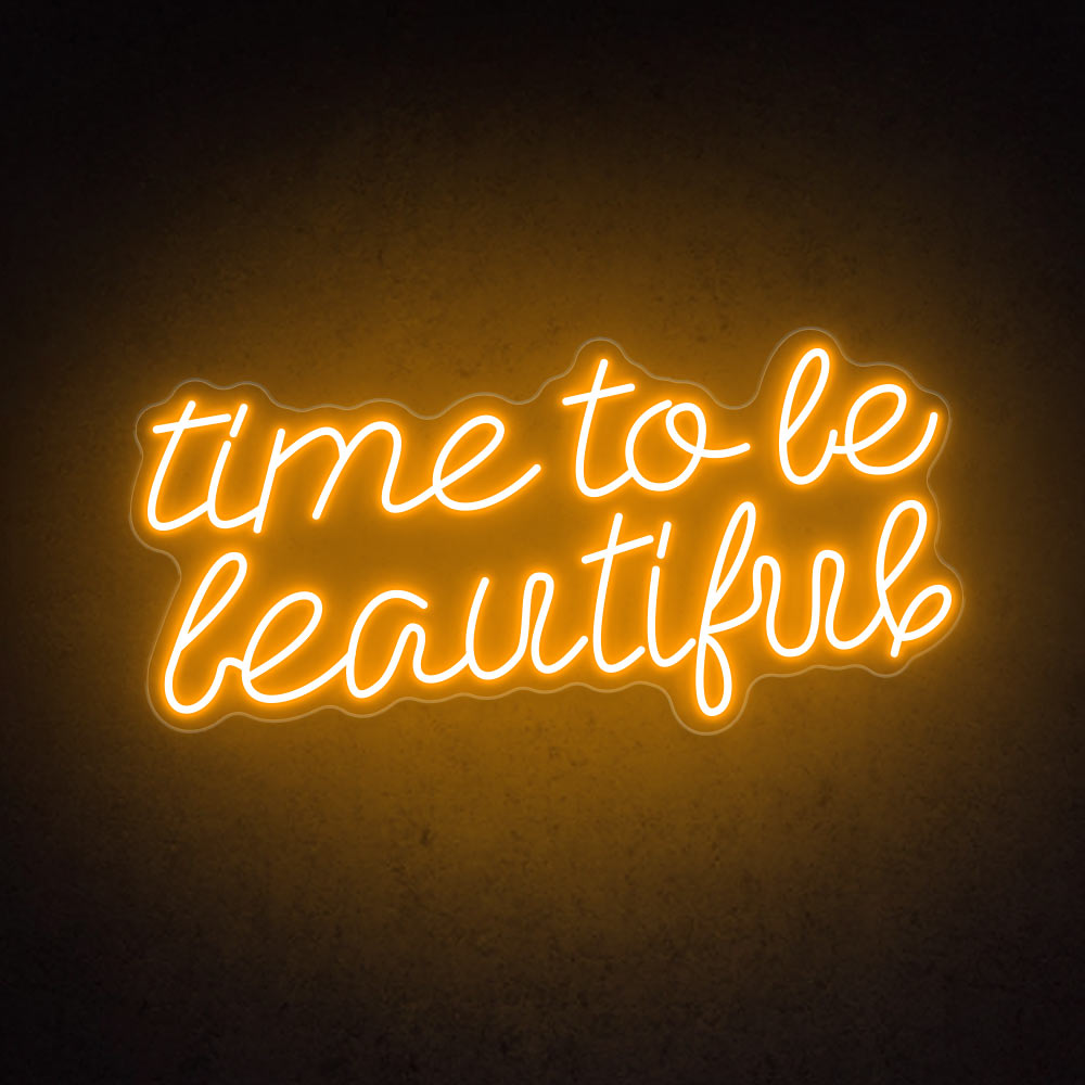 HDJSign - Time to Be Beautiful Salon Neon Sign HDJ Sign