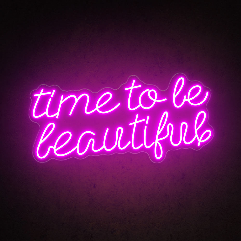 HDJSign - Time to Be Beautiful Salon Neon Sign HDJ Sign