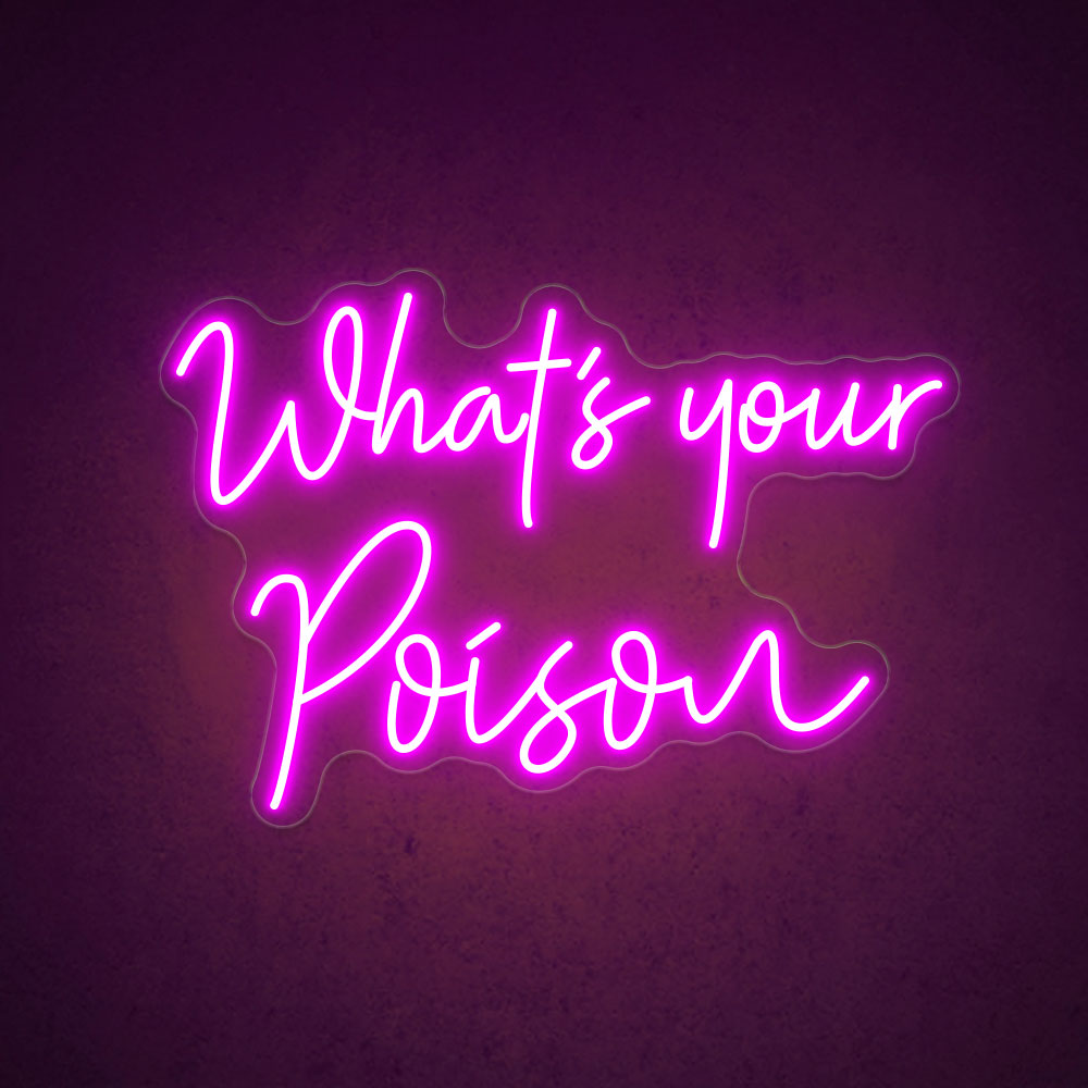 HDJSign - What's Your Poison Bar Neon Sign HDJ Sign